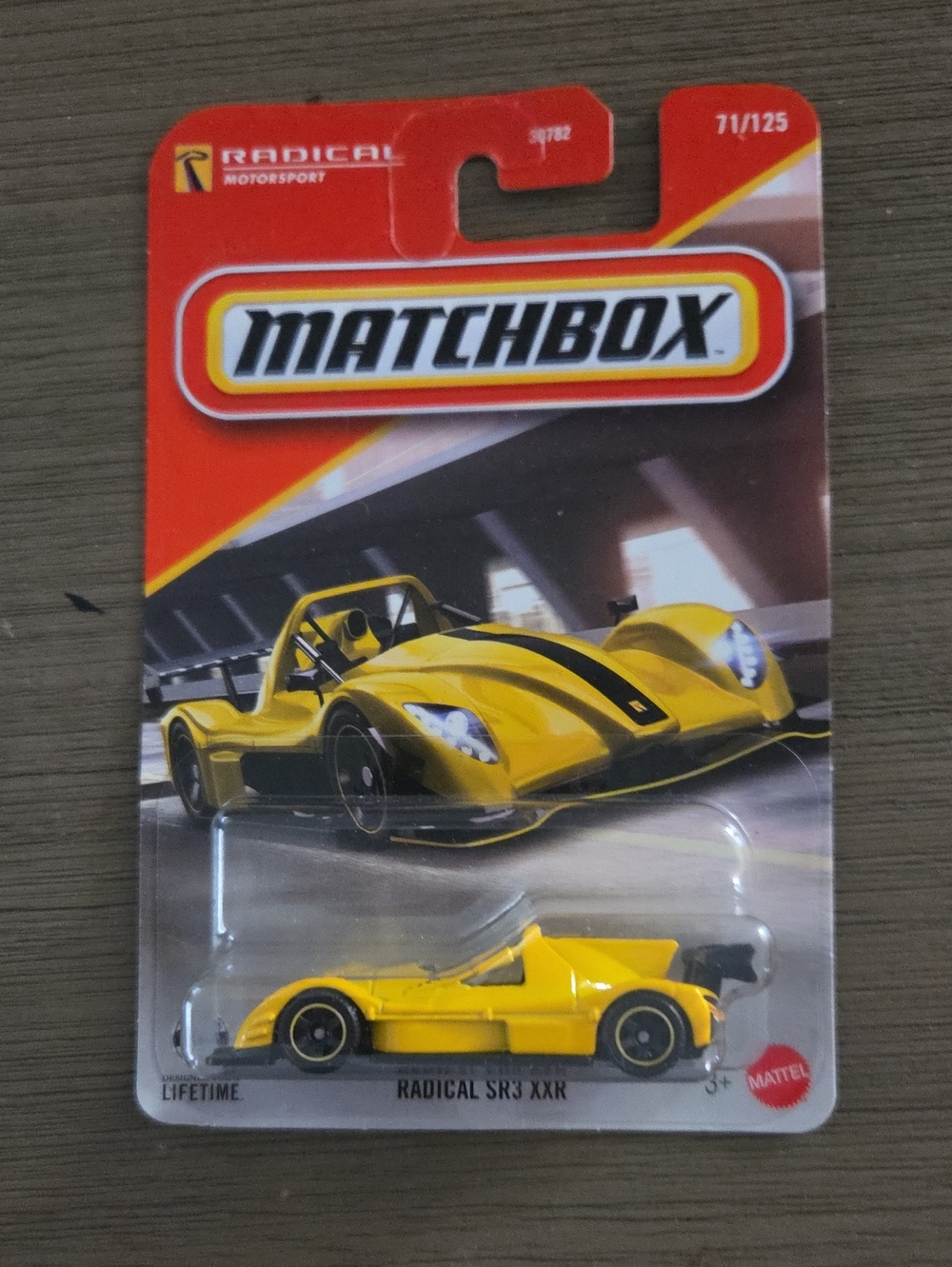 Matchbox Radical SR3 XXR Toy Car - Yellow with Black Stripes